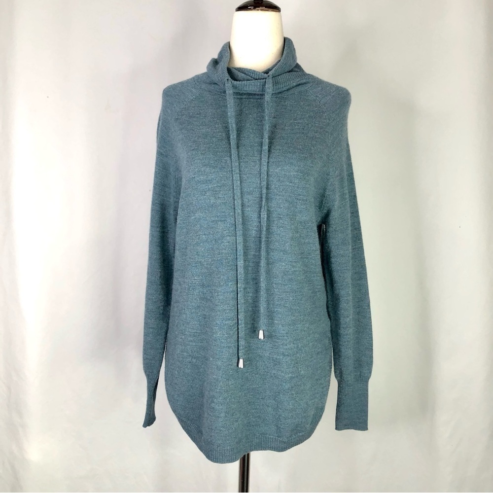 Cynthia Rowley sweater blue extra fine merino wool soft oversized fit size XS